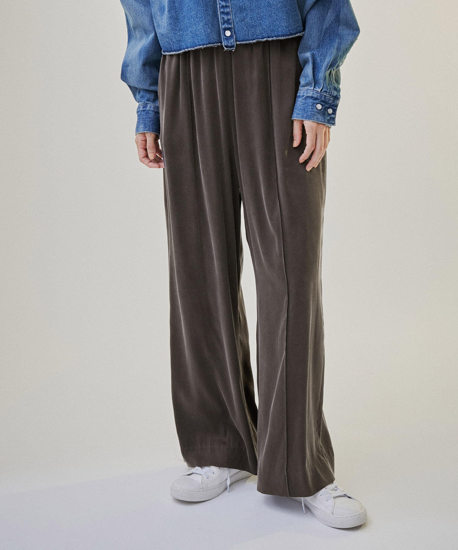 SALON adam et rope'「シルクイージーワイドパンツ【セットアップ対応・洗える】」|その他|