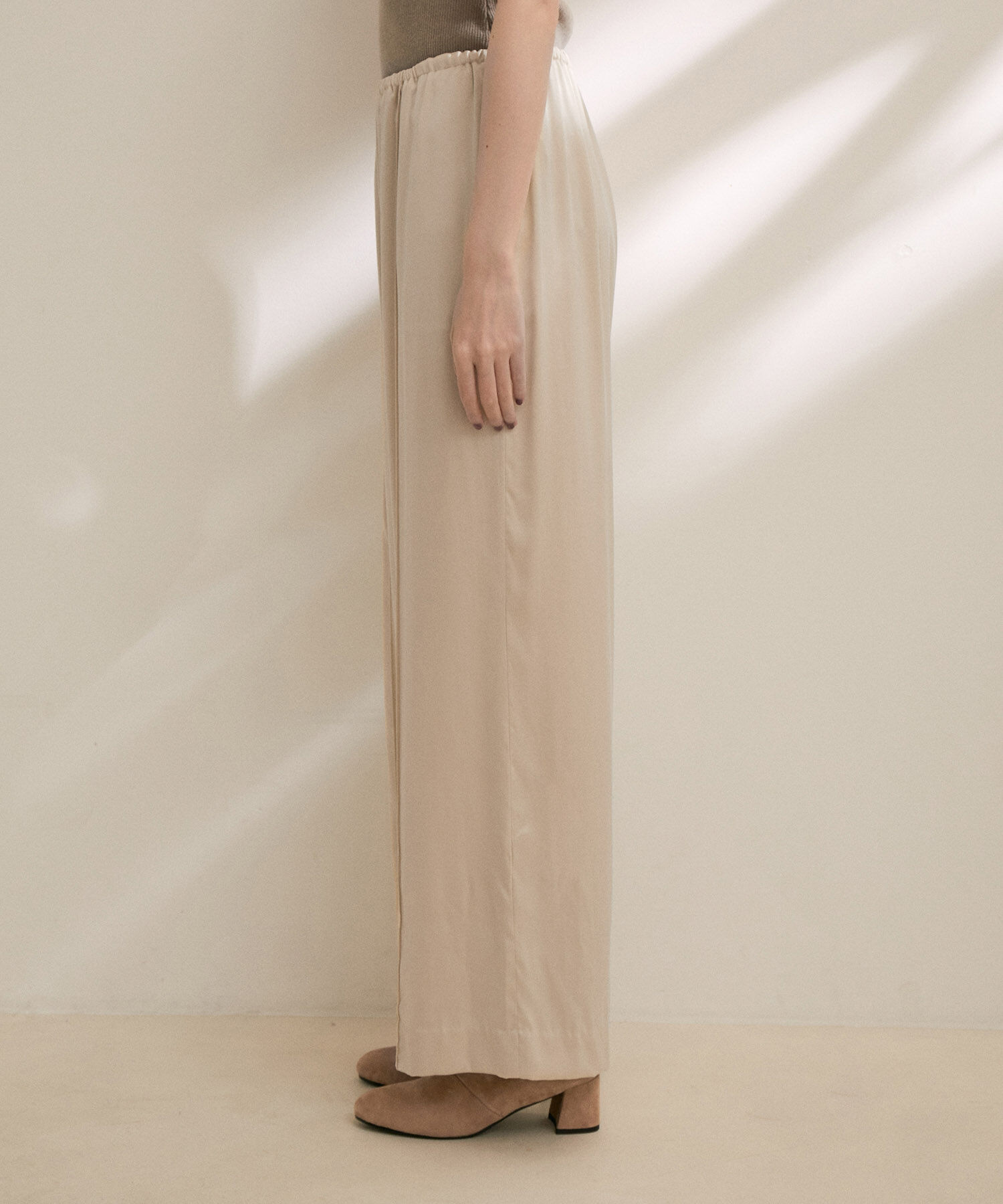 SALON adam et rope'「シルクイージーワイドパンツ【セットアップ対応・洗える】」|その他|