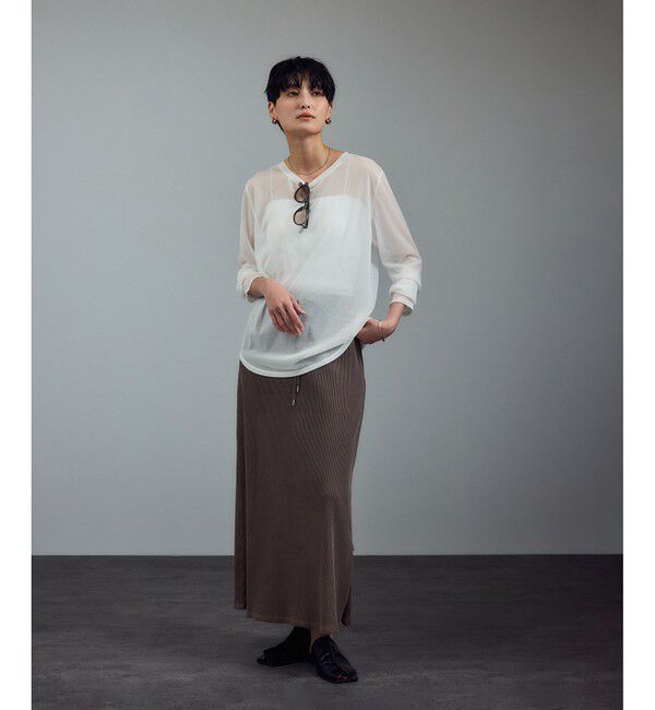 SALON adam et rope'「【WEB限定】トリコットシアーロングTシャツ」|Tシャツ・カットソー|