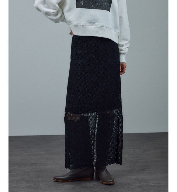 SALON adam et rope'「ラッセルレースヘムスカラップスカート / セットアップ対応」|スカート|