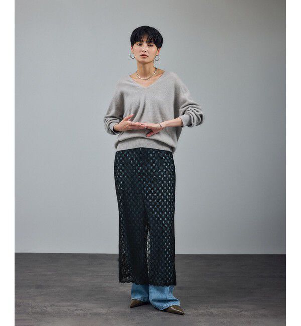 SALON adam et rope'「ラッセルレースヘムスカラップスカート / セットアップ対応」|スカート|