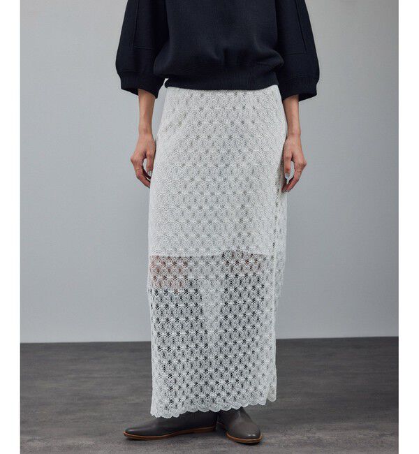 SALON adam et rope'「ラッセルレースヘムスカラップスカート / セットアップ対応」|スカート|