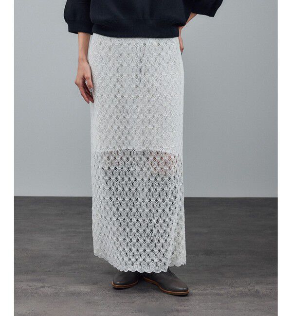 SALON adam et rope'「ラッセルレースヘムスカラップスカート / セットアップ対応」|スカート|オフホワイト(15)