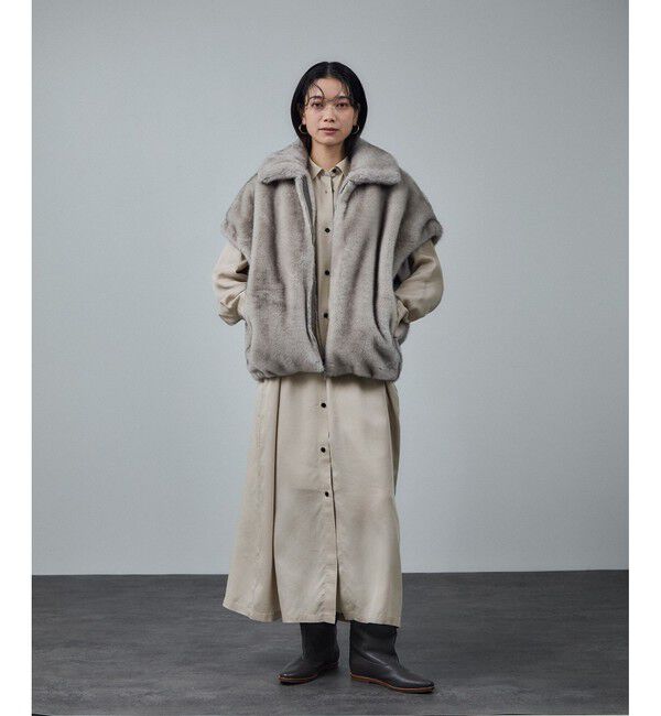 SALON adam et rope'「セルロースウォッシャブルシャツワンピース」|ワンピース|