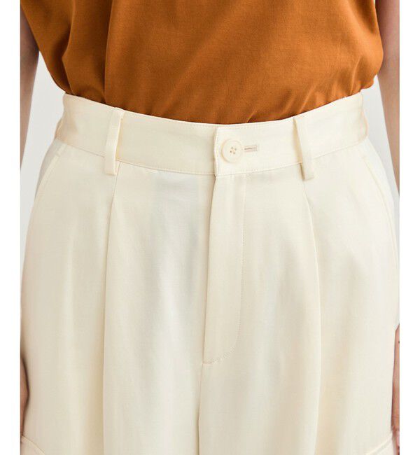 ROPE「【洗える】シャイニーサテンパンツ/一部セットアップ対応」|カーゴ|