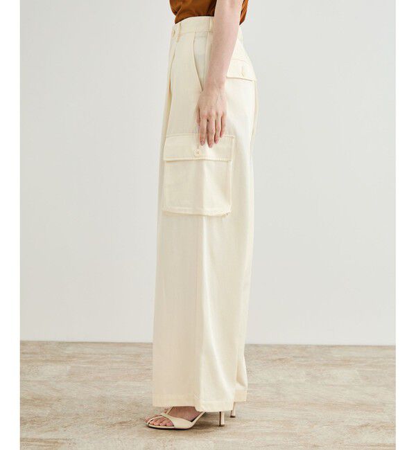 ROPE「【洗える】シャイニーサテンパンツ/一部セットアップ対応」|カーゴ|