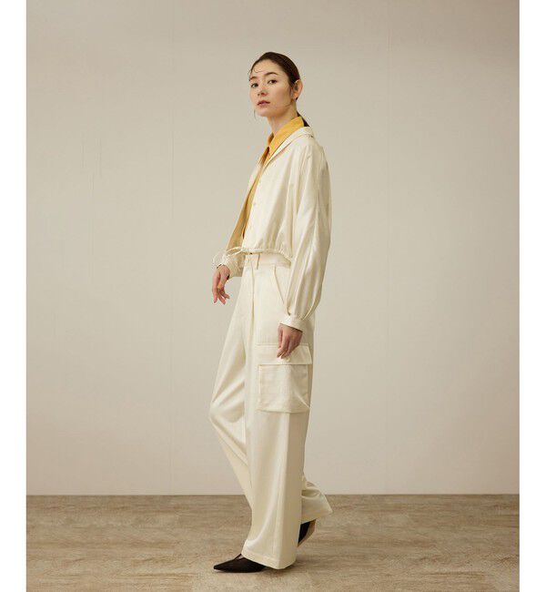 ROPE「【洗える】シャイニーサテンパンツ/一部セットアップ対応」|カーゴ|