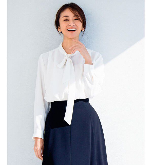 ROPE「【洗える】ボウタイブラウス」|シャツ・ブラウス|シロメイン