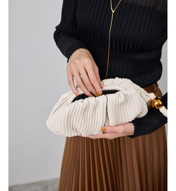 ROPE「ラムレザーロープ柄クラッチバッグ/ミニ」|クラッチバッグ|