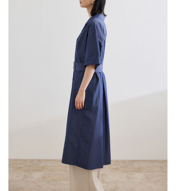 ROPE「【洗える】シャツワンピース（無地・ストライプ）」|ワンピース|