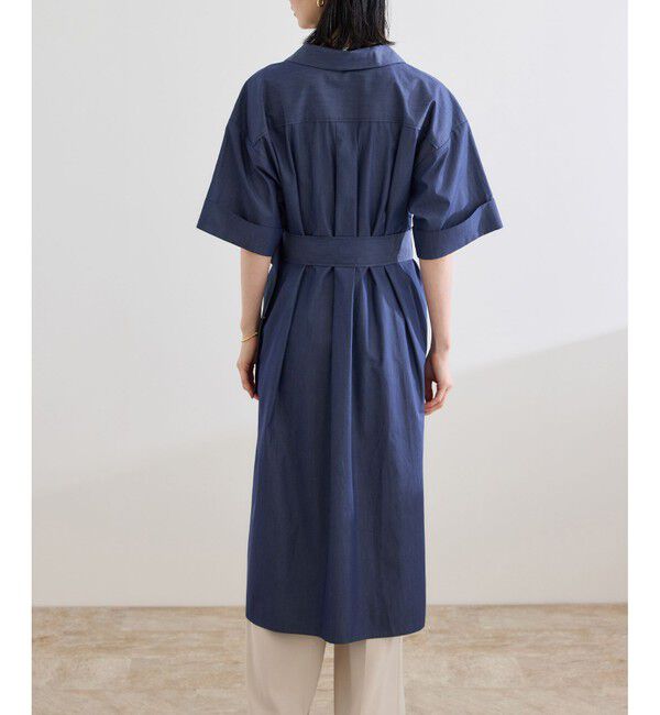 ROPE「【洗える】シャツワンピース（無地・ストライプ）」|ワンピース|