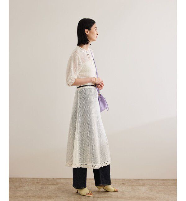 ROPE「クロシェニットワンピース/洗える」|ワンピース|