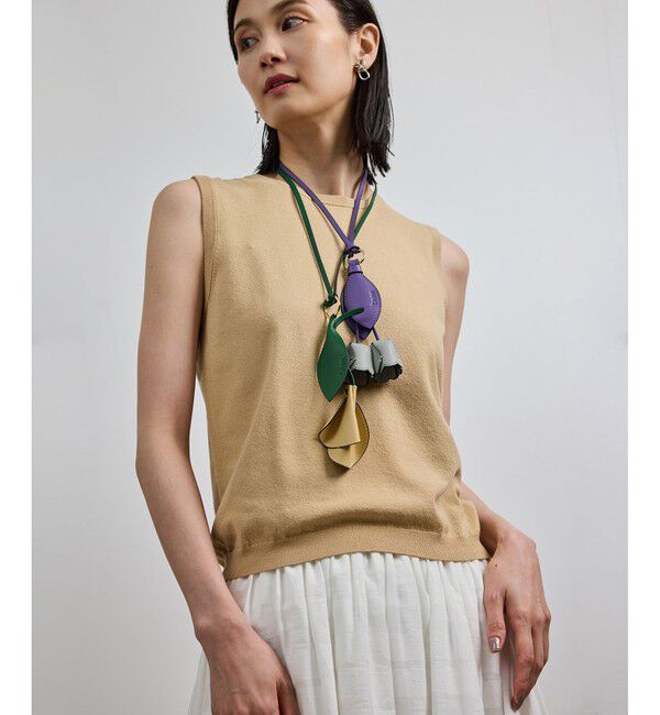 ROPE「【teau・牛革】panier pansy ring charm（キー/バッグチャーム・ネックレス）」|チャーム・キーホルダー|