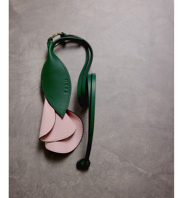 ROPE「【teau・牛革】panier pansy ring charm（キー/バッグチャーム・ネックレス）」|チャーム・キーホルダー|ピンク(63)