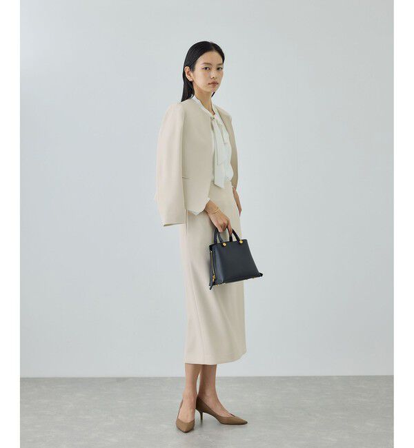 ROPE「トリアセダブルクロス ハイウエストタイトスカート/イージーケア・セットアップ対応・26SS」|スカート|