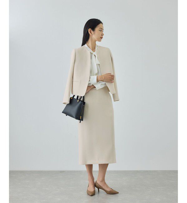 ROPE「トリアセダブルクロス ハイウエストタイトスカート/イージーケア・セットアップ対応・26SS」|スカート|