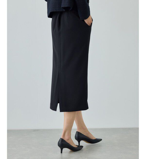 ROPE「トリアセダブルクロス ハイウエストタイトスカート/イージーケア・セットアップ対応・26SS」|スカート|