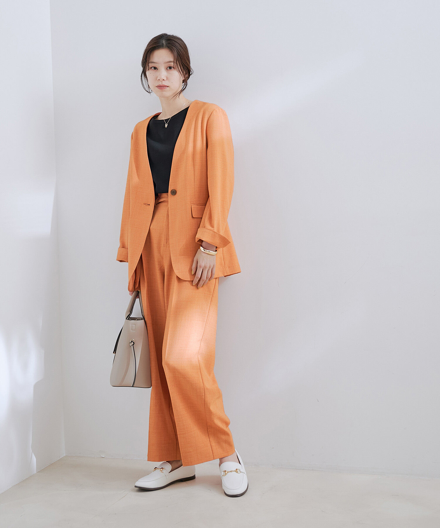 VIS「【接触冷感・洗える】美easy Dカンベルト付きワイドパンツ【セットアップ対応】」|スラックス|