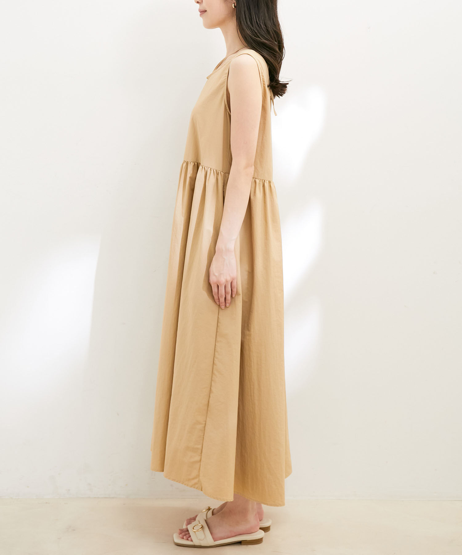 VIS「【選べる着丈・マルチWAY】ニットベスト付きワンピース【洗える】」|ワンピース|