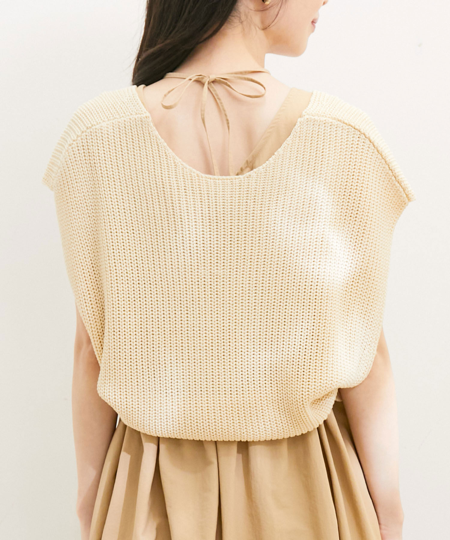 VIS「【選べる着丈・マルチWAY】ニットベスト付きワンピース【洗える】」|ワンピース|