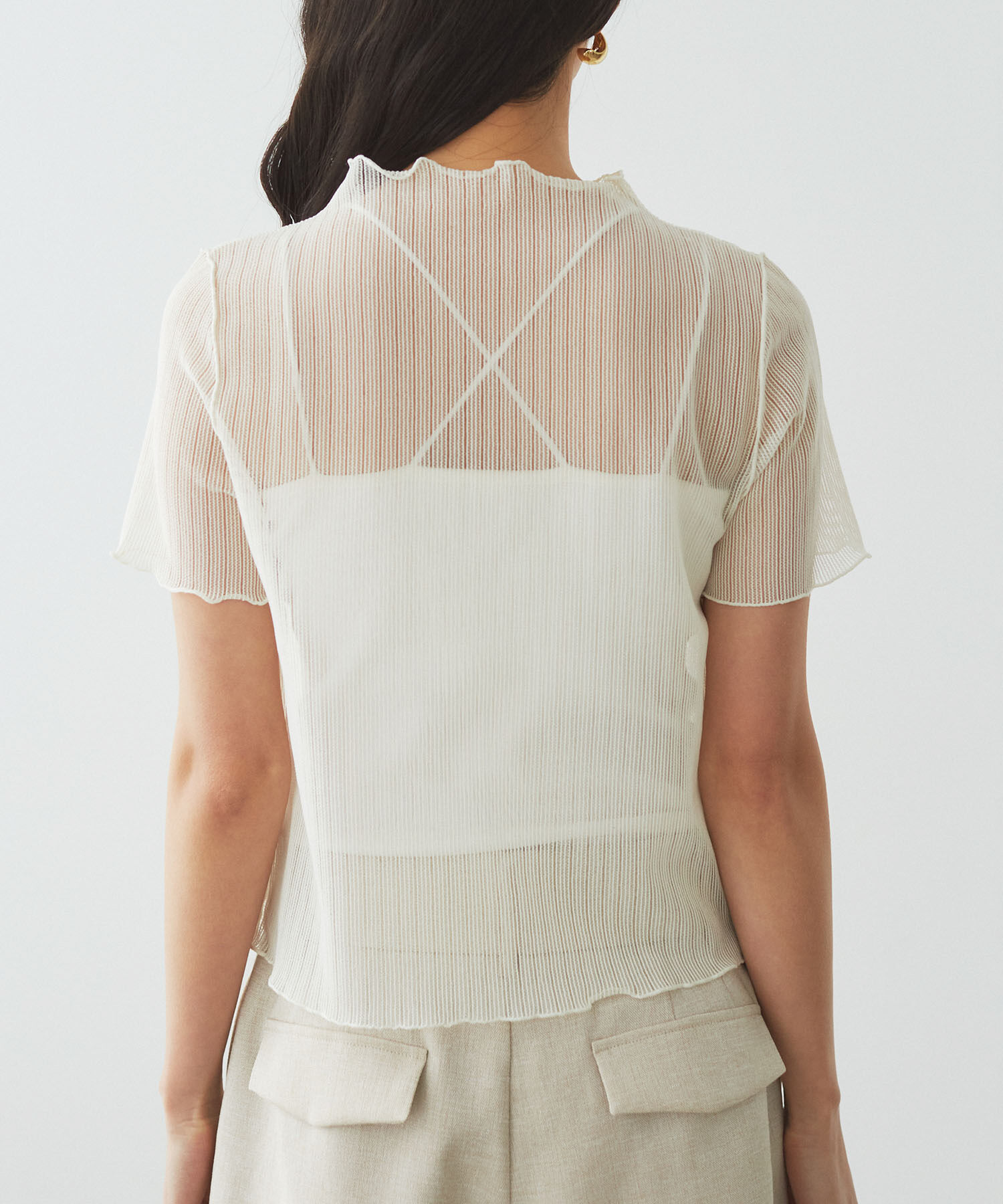 VIS「【洗える】シアーラッセルカットソー」|Tシャツ・カットソー|