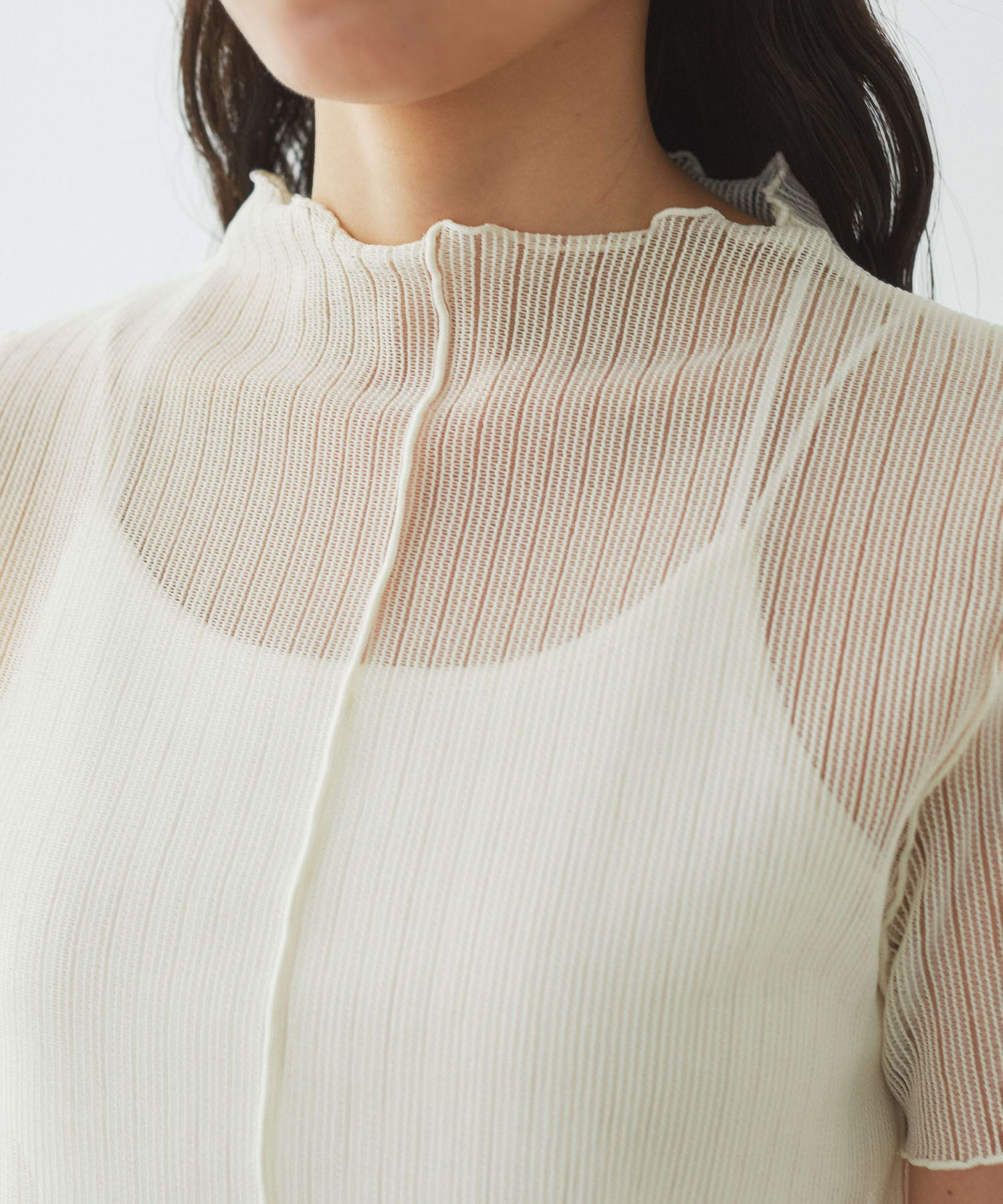 VIS「【洗える】シアーラッセルカットソー」|Tシャツ・カットソー|