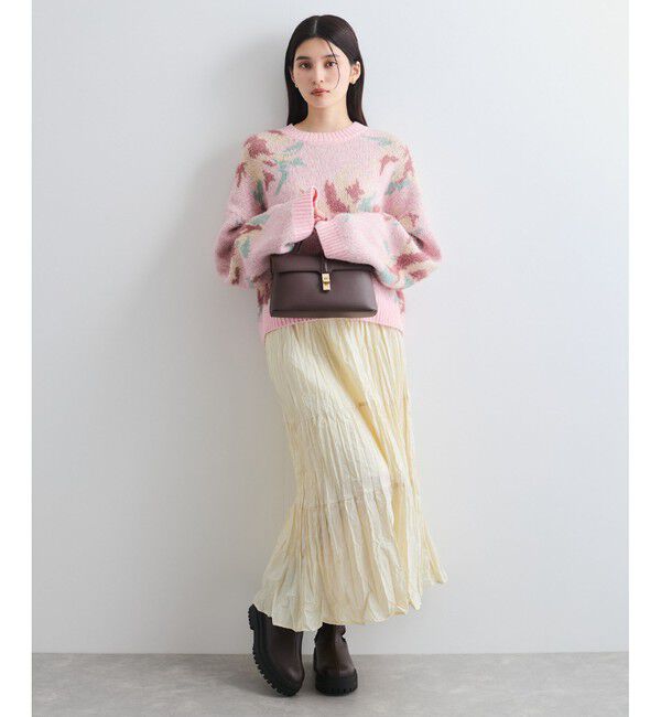 VIS「フラワージャガードニットプルオーバー」|ニット・セーター|