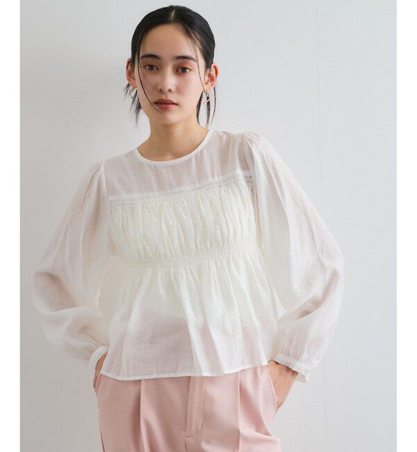 VIS「【洗える】シャーリングブラウス」|シャツ・ブラウス|シロメイン