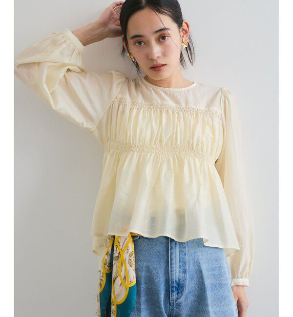 VIS「【洗える】シャーリングブラウス」|シャツ・ブラウス|