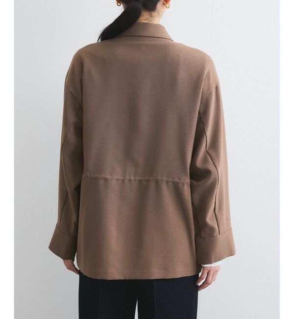 VIS「【防シワ】リネンライクミリタリーシャツジャケット」|ミリタリージャケット|