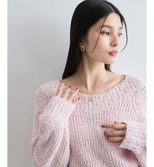 VIS「ユルネックポコポコヤーンニットプルオーバー」|ニット・セーター|ピンク(63)