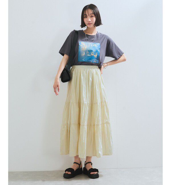 VIS「【洗える】ワッシャー加工スカート」|スカート|