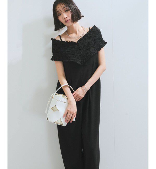 VIS「シャーリングオフショルダーオールインワン」|オールインワン|