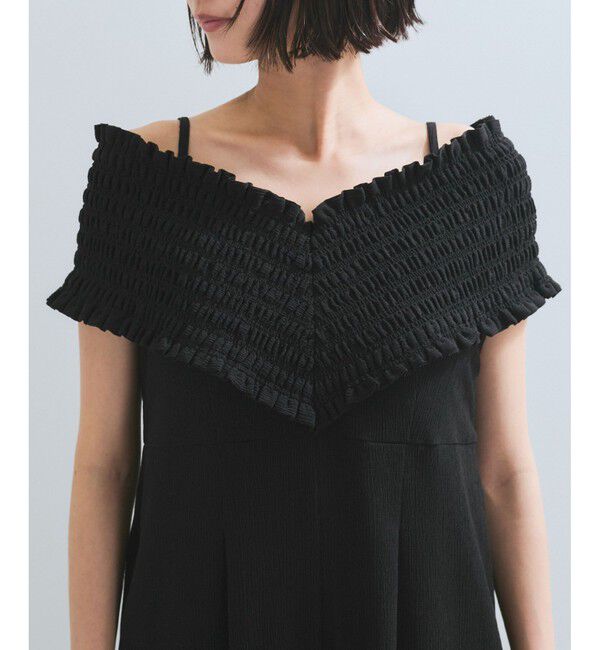 VIS「シャーリングオフショルダーオールインワン」|オールインワン|