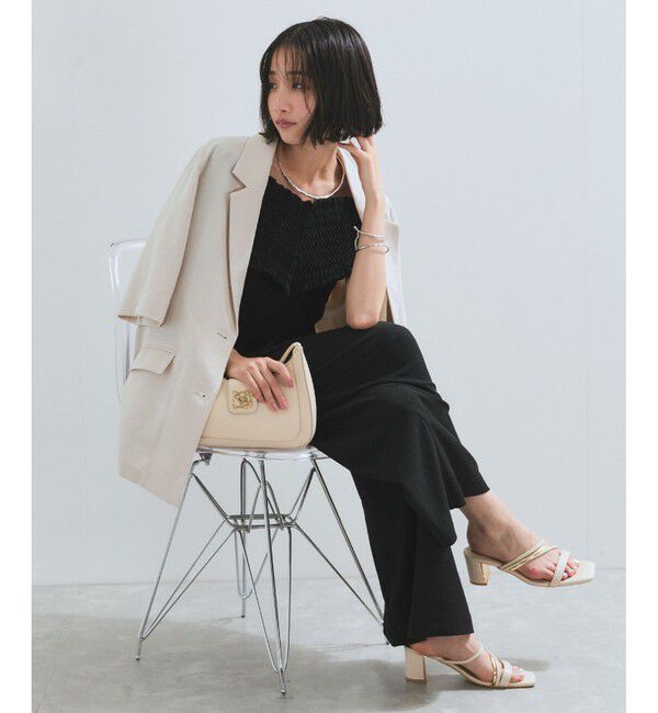 VIS「シャーリングオフショルダーオールインワン」|オールインワン|