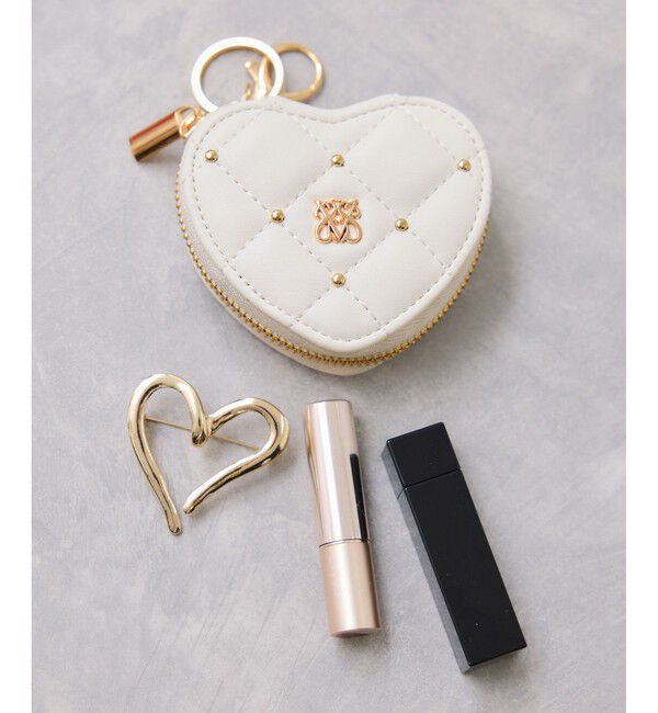 VIS「スタッズキルティングハートポーチチャーム」|チャーム・キーホルダー|