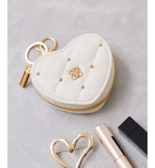 VIS「スタッズキルティングハートポーチチャーム」|チャーム・キーホルダー|ホワイト(10)