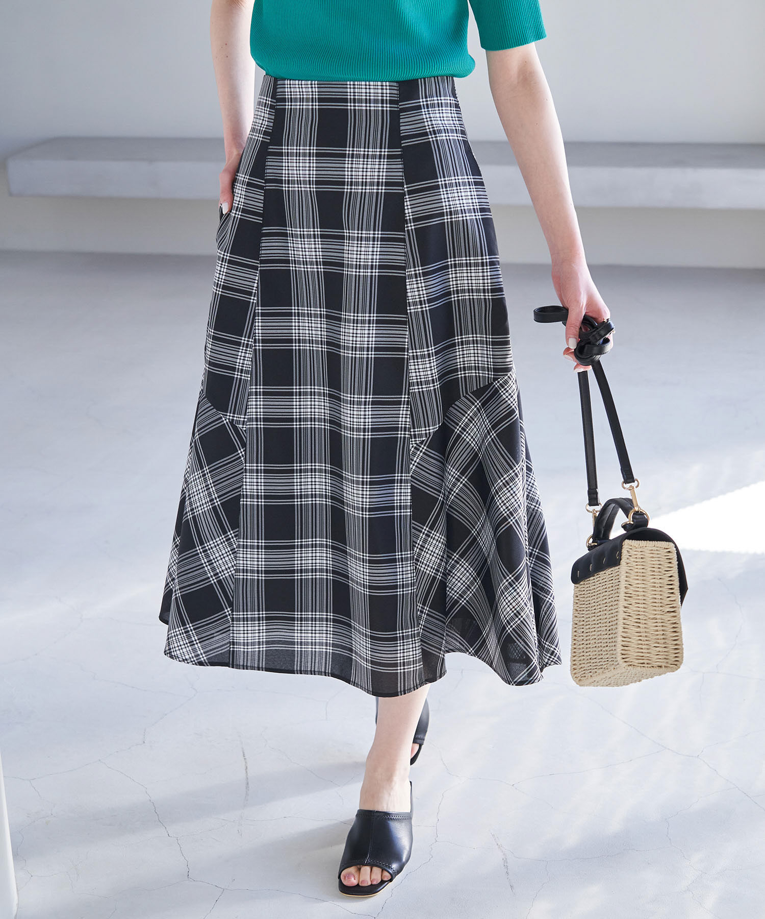 Rope&rsquo;Picnic「チェックボリュームスカート」|スカート|