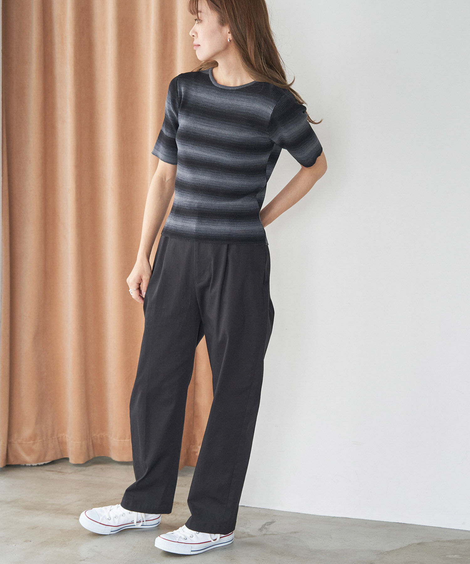 ROPE' PICNIC R「リンクコーデ/グラデーションニットハーフスリーブ」|ニット・セーター|