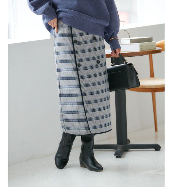 Rope&rsquo;Picnic「チェック＆無地リバーシブルスカート」|スカート|