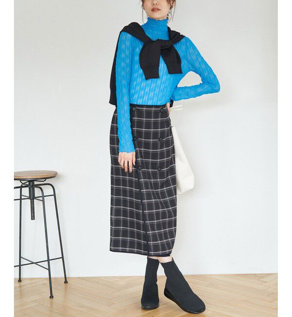 Rope&rsquo;Picnic「チェック＆無地リバーシブルスカート」|スカート|