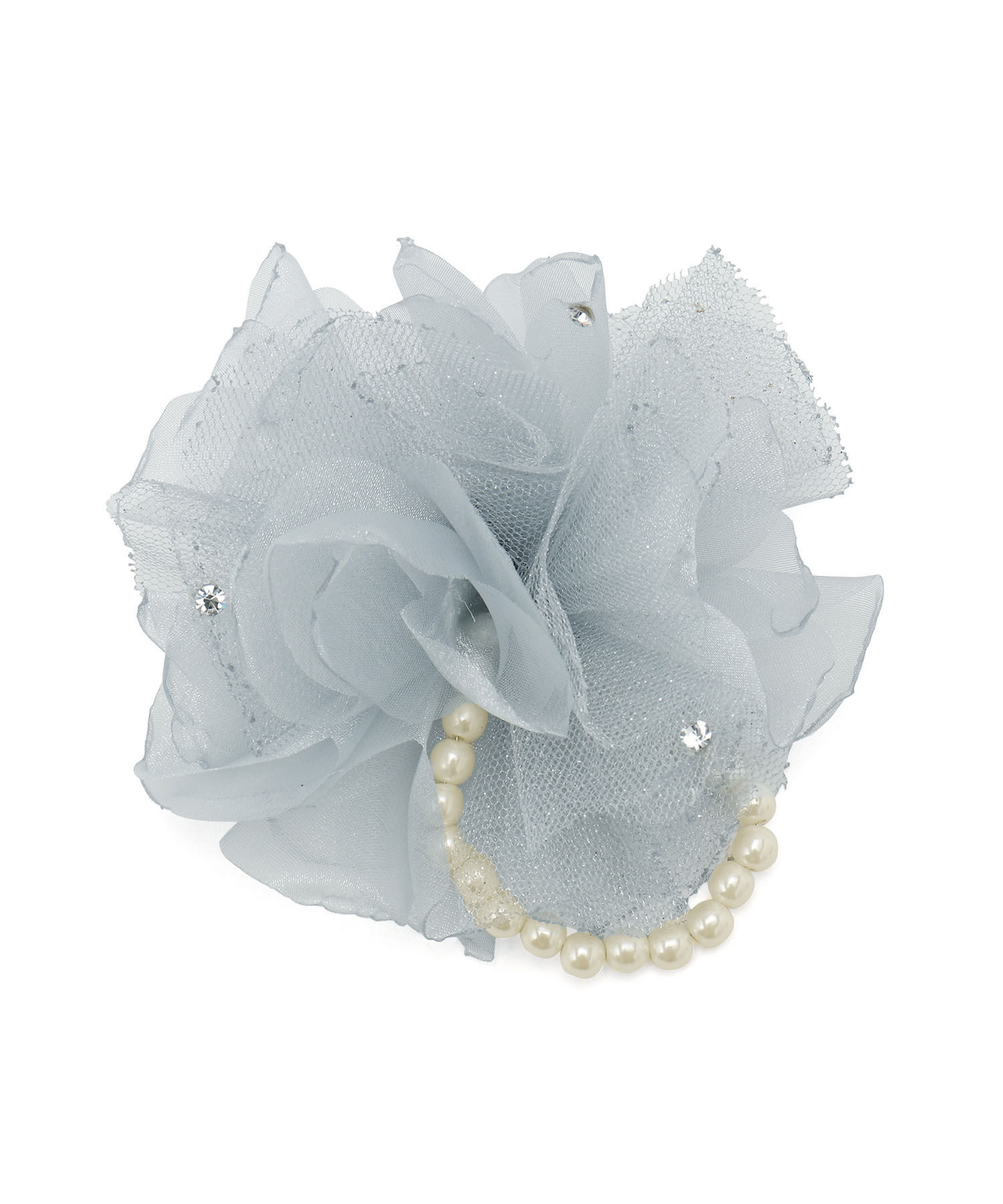 ROPE PICNIC PASSAGE「オーガンジー&times;チュールフラワーコサージュ」|ブローチ・コサージュ|