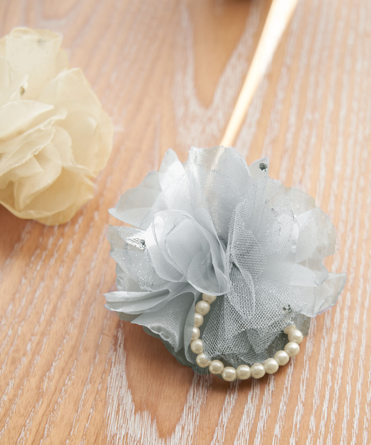 ROPE PICNIC PASSAGE「オーガンジー&times;チュールフラワーコサージュ」|ブローチ・コサージュ|