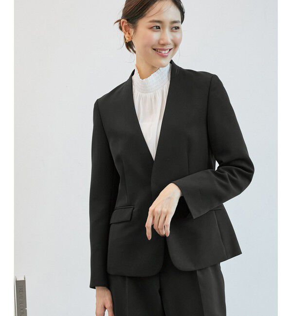 Rope&rsquo;Picnic「【一部店舗限定34-42サイズ】360&deg;ウルトラストレッチ/ノーラペルジャケット」|テーラードジャケット|クロメイン