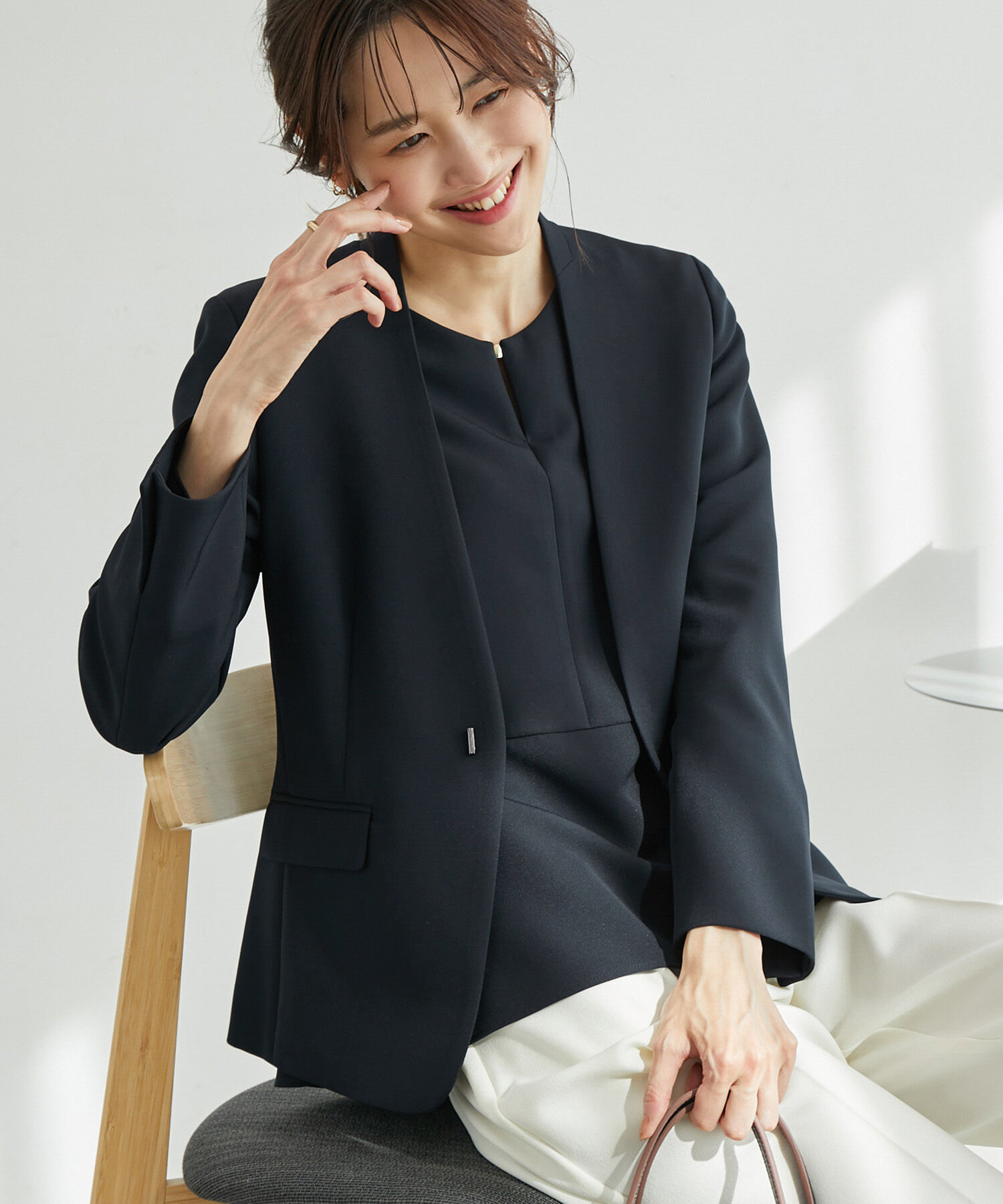 Rope&rsquo;Picnic「【一部店舗限定34-42サイズ】360&deg;ウルトラストレッチ/ノーラペルジャケット」|テーラードジャケット|