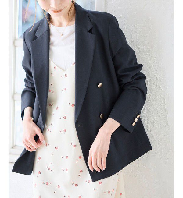 Rope&rsquo;Picnic「カナパ 金ボタンジャケット/セットアップ対応・UV・抗菌防臭・接触冷感」|テーラードジャケット|