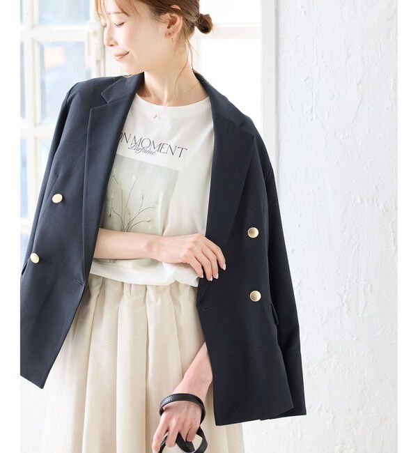 Rope&rsquo;Picnic「カナパ 金ボタンジャケット/セットアップ対応・UV・抗菌防臭・接触冷感」|テーラードジャケット|