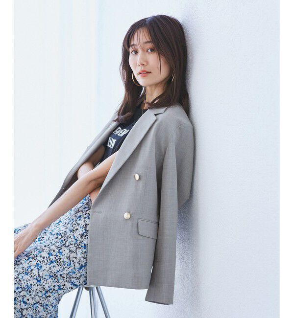 Rope&rsquo;Picnic「カナパ 金ボタンジャケット/セットアップ対応・UV・抗菌防臭・接触冷感」|テーラードジャケット|