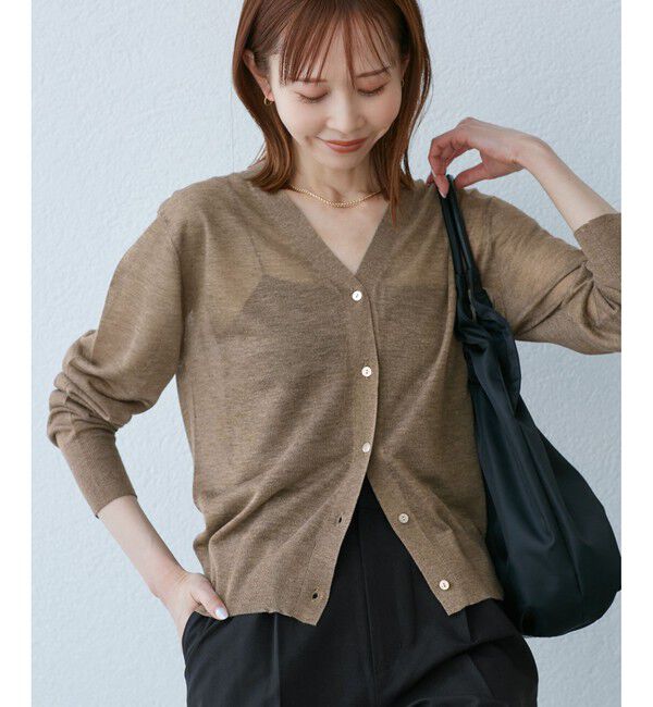 Rope&rsquo;Picnic「LEVITAシアーニットカーディガン」|カーディガン|メタリック系(97)