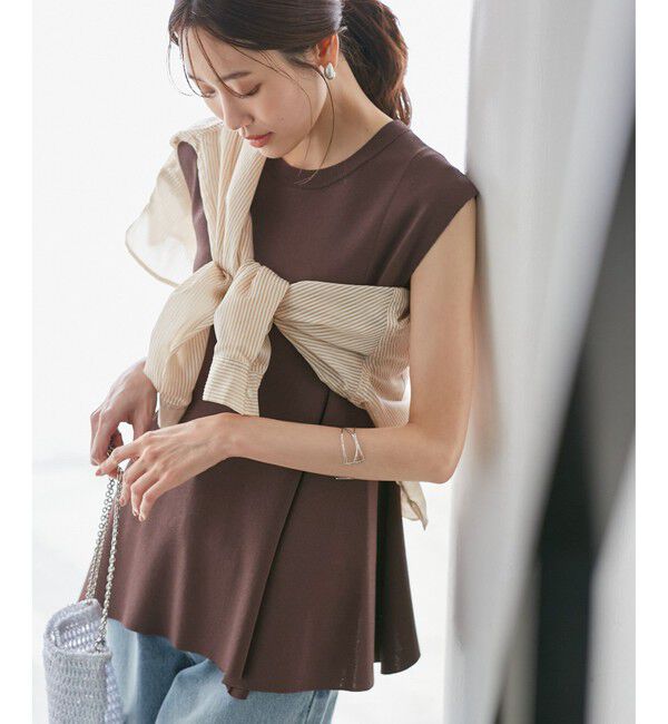 Rope&rsquo;Picnic「【洗濯機OK・アンチピリング】八方映えニット ペプラムニットプルオーバー」|ニット・セーター|